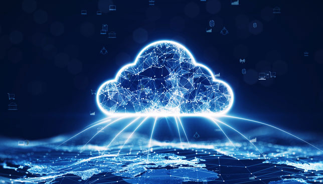 cloud icon with internal and external connections