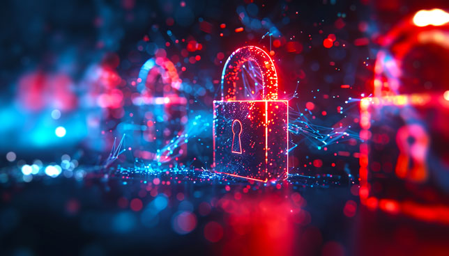 row of digital padlocks