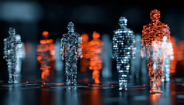 data figures moving across a network