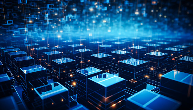 abstract blocks of technology