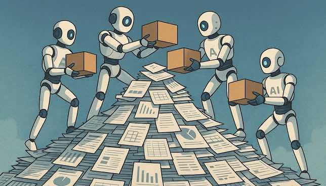 robots organizing stacks of papers