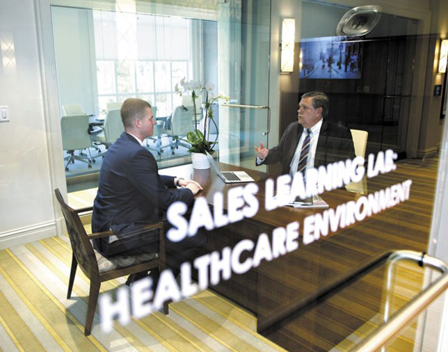 Sales labs at High Point University allow students to practice (and record) their sales techniques.