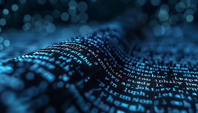 abstract streams of text and data