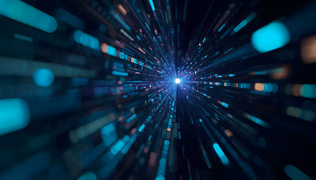 glowing portal with data streams