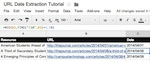  Sample Google Sheet sowing the date extracted from a URL.