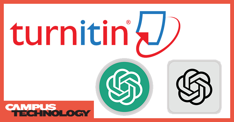 Turnitin logo with logo icons representing OpenAI and ChatGPT