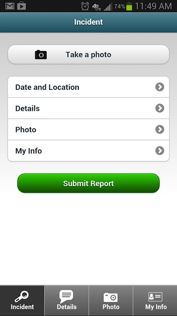 The University of Delaware's new security app allows users to report details of potential crimes, including address, activity description, subject description, vehicle description, and a photograph, to local police.