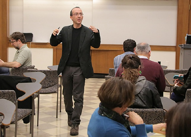 Columbia Associate Professor Brent Stockwell teaches his biochemistry course using the flipped classroom concept.