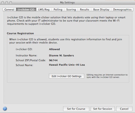 i>clicker GO software settings