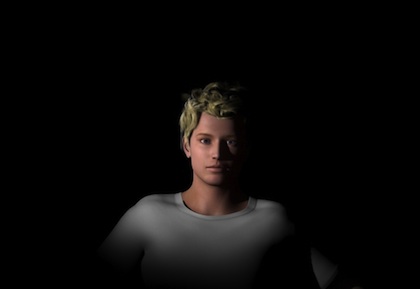 A model of a subject lit with only a key light.