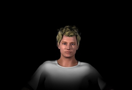 A model of a subject lit with a key light and a fill light.